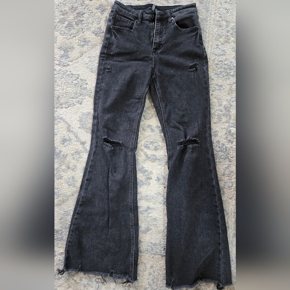 Risen Black Flare Jeans